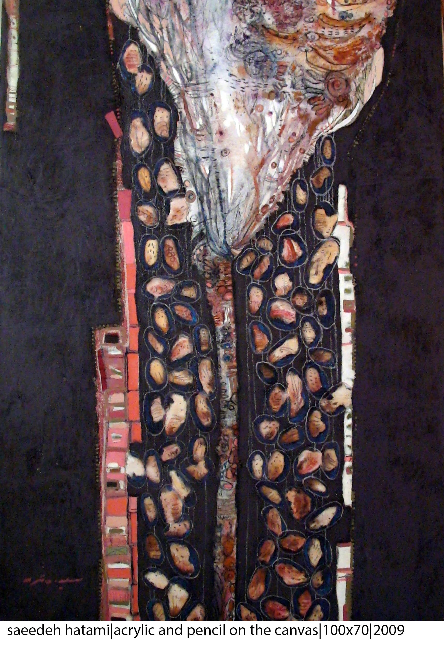 Saeede Hatami - Works - The Trees - 100x70cm | acrylic and pencil on the canvas