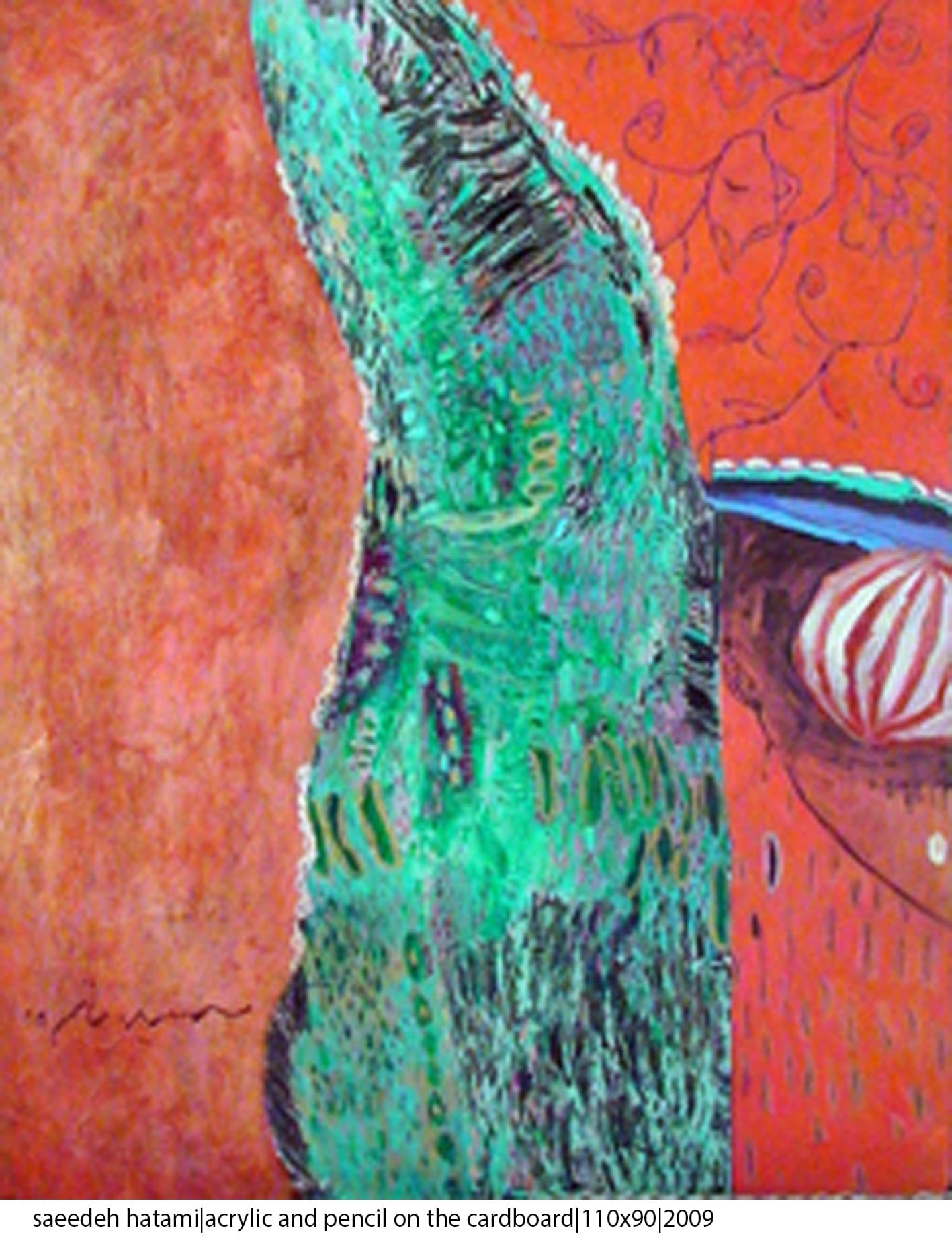 Saeede Hatami - Works - The Trees - 110x90cm | acrylic and pencil on the cardboard