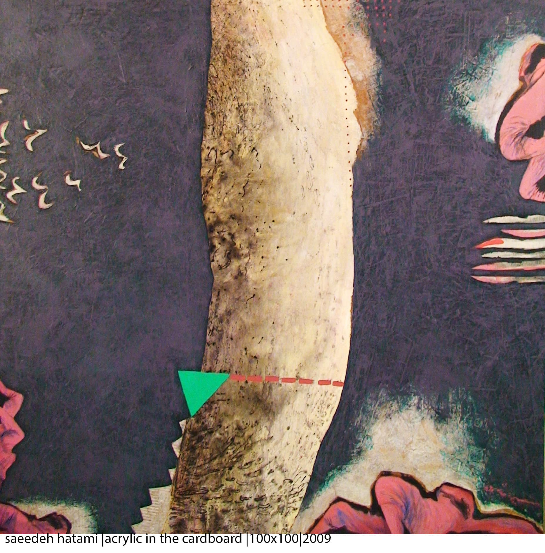 Saeede Hatami - Works - The Trees - 100x100cm | acrylic in the cardboard