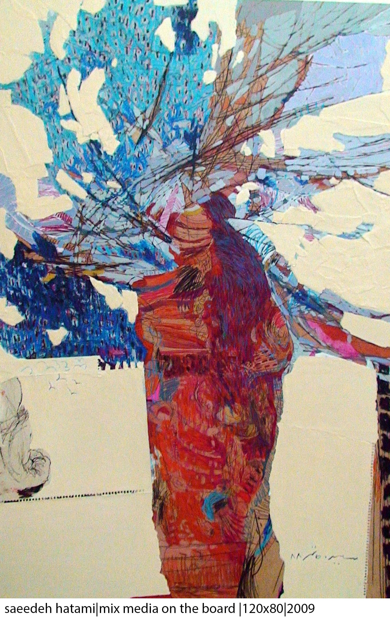 Saeede Hatami - Works - The Trees - 120x80cm | mix media on the board